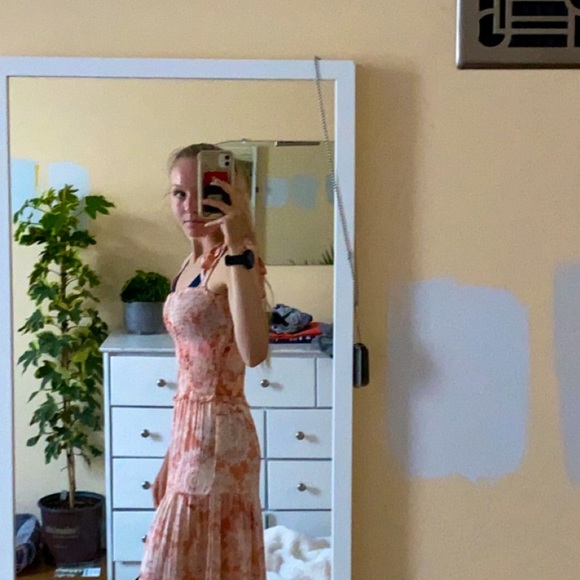 Hawaiian style peach dress from Julie & Joy, size small - Picture 2 of 3